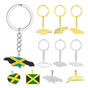 سلسلة مفاتيح بعلم جامايكا، حامل معدني للحقائب، تذكارات سياحية للشاطئ، هدايا، خريطة، حلقة مفاتيح، سلسلة مفاتيح جامايكا مخصصة بالجملة - Product Image 1