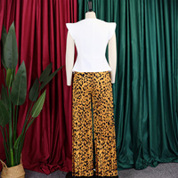Ensemble formel 2 pièces pour femme, 5 couleurs, débardeur sans manches à col en V et pantalon large, tenue décontractée grande taille S-XXXL