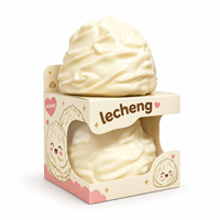 Balle anti-stress en silicone souple personnalisable avec logo, mignonne, en forme de crème fouettée, malléable, non rebondissante, jouet sensoriel, jouets promotionnels