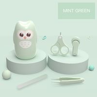 Tendance 4-en-1 ensemble de soins pour nouveau-nés doux mignon hibou forme Silicone bébé ongles Kit sûr et pratique bébé coffrets cadeaux
