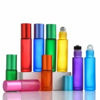 Auf Lager: Bunte, mattierte Glas-Roll-on-Flaschen (10 ml) – Leere Roll-on-Flaschen für ätherische Öle (10 ml) – Roll-on-Parfümflaschen