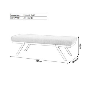 Banc de <span class=keywords><strong>lit</strong></span> <span class=keywords><strong>double</strong></span> long rembourré en tissu tufté de style moderne pour chambre à coucher, salon, hôtel, villa, design simple pour la maison - Product Image 4