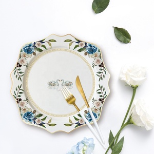 Forma Irregular de alta calidad ovalada Hotel <span class=keywords><strong>bonna</strong></span> vajilla de porcelana platos de cerámica juego de platos de lujo - Product Image 6