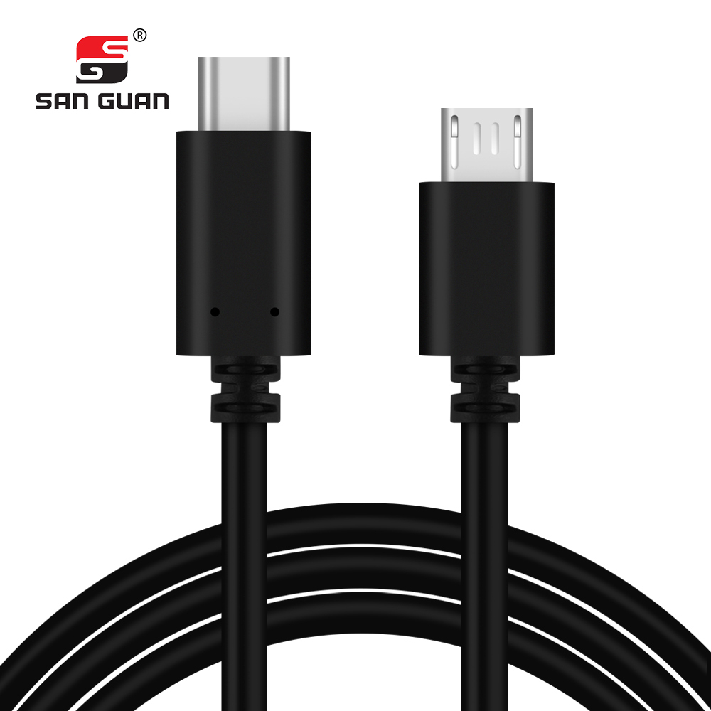 Черный ПВХ usb c к micro 5pin кабель для зарядки и синхронизации для мобильного телефона samsung huawei xiaomi