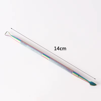 Outils de manucure double tête pour nail art, dissolvant de vernis gel, repousse-cuticules triangulaire en titane arc-en-ciel, outils de manucure pour élimination des peaux mortes