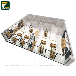 Premium Clothing Boutique Garment Display Cabinet Wall Panel Rack Cashier Counter Lighting <b>Showcase</b> Fixture - Product Image 2