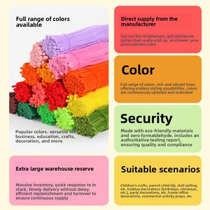 Bâtonnets en chenille épaissis, nettoyeurs de tuyaux, jouets éducatifs DIY pour enfants, activités de <span class=keywords><strong>maternelle</strong></span>, préscolaire et en classe - Product Image 2