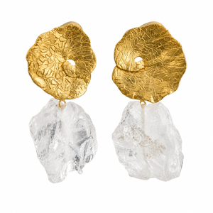Orecchini Vintage a Forma di Foglia di Loto con Texture Colorata Irregolare, Regali per Feste Femminili - Product Image 1