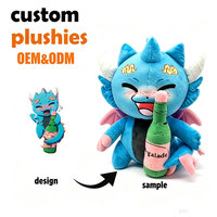 Jouets en peluche personnalisés OEM/ODM avec logo, poupée mascotte, animaux en peluche doux, taille personnalisée 11cm-30cm, rembourrage en coton PP pour souvenir
