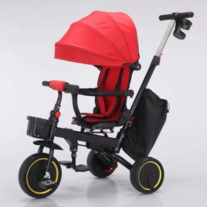 Tricycle pour bébé avec sécurité / Tricycle élégant pour bébé avec auvent pour enfants, 360 degrés, 6 en 1, poussette à 3 roues - Product Image 4