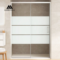 Mars Villa – Porte de douche coulissante réglable, style personnalisé, 120-140 cm, lignes blanches, fabriquée en Chine – Meilleures ventes