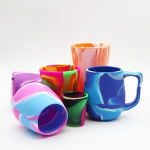 Taza de silicona Tie-dye, sin BPA, de silicona, no se puede romper, para beber vino, cerveza