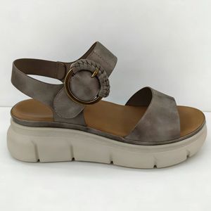 Tendencia de moda de verano, sandalias planas de ocio antideslizantes con punta descubierta, suela gruesa y plataforma de PU para mujer - Product Image 1