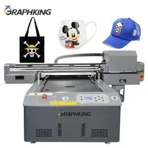 Grapking Printer Inkjet 6090 UV Mesin Cetak Flatbed untuk Topi Tas Mug