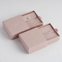 Boîte à bijoux en papier de luxe rose doré PandaSew avec logo personnalisé, pour bracelet, pendentif, bague, cadeau, 1200g