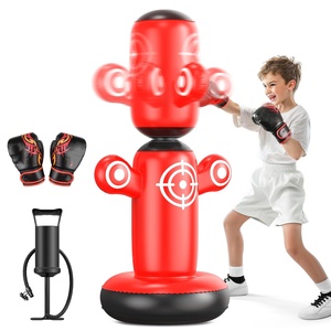 Saco de Boxeo de PVC Giratorio 360 Grados con Guantes, Juguete de Boxeo Grande para Niños con Bomba Manual, Saco de Boxeo Rellenable con Agua, Regalo para Niños - Product Image 1