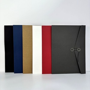 Custom Recycled Premium Black Kraft Paper Business <b>Gift</b> Wallet <b>Envelope</b> Small Square Invitation with Button Closure - Product Image 2