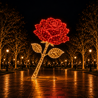 Guirlande lumineuse LED géante en forme de rose avec cadre métallique, certifiée CE IP65, pour extérieur, jardin botanique, spot photo, décoration de mariage, motif Saint-Valentin