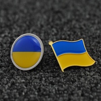Broches et badges personnalisés drapeau Ukraine en métal, plaqué or, couleur Pantone, moulage sous pression, logo personnalisé, vente en gros Oneway