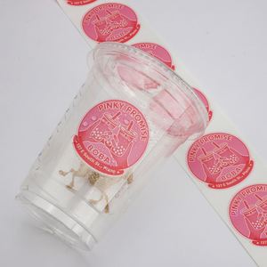 Étiquettes autocollantes rondes Pinky Promise Boba, imperméables, résistantes à la chaleur, écologiques, en PVC, en rouleau, pour gobelets de boissons - Product Image 2
