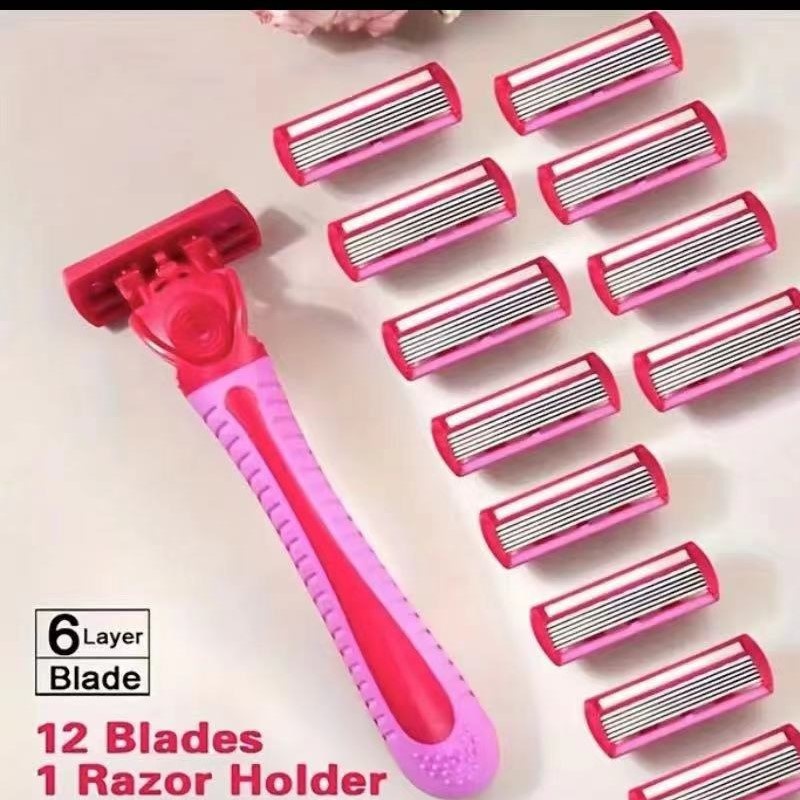Red knife holder, 12 blades