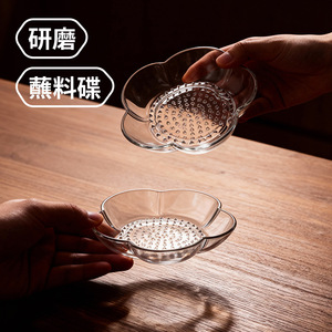 Garlic Grinder Condiment Dish Set 2 Pack Transparent Glass For Kitchen Use - Product Image 1