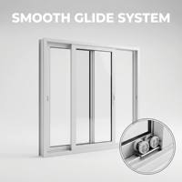 Weißes Aluminium-Profilrahmen-Schiebefenster mit Glattgleitsystem, Maximaler Sichtbereich, Wetterfest, Schlankes Design