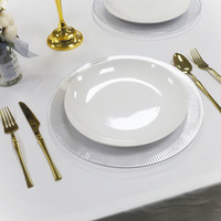 Élégantes Assiettes de Présentation en Plastique Écologique de 13 Pouces, Personnalisables et Jetables pour Mariages, Fournitures de Décoration de Fête, en Matériau PS Réutilisable