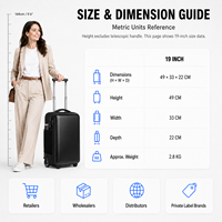 Valise trolley hybride personnalisée en polyester, souple et rigide, légère, pour voyage d'affaires, bagage à roulettes