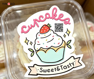Custom <strong>Stickers</strong> Logo Colorful Candy And Cake Vinyl Adhesive <strong>Stickers</strong> With QR Code For Handmade Dessert Shop Promotional <strong>Stickers</strong> - Product Image 5