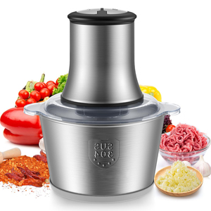 Picadora de Carne Eléctrica con 4 Cuchillas de Acero Inoxidable, 300W, Capacidad de 1.1-2L, Segura y Portátil para Carne, Frutas, Verduras y Nueces - Product Image 1