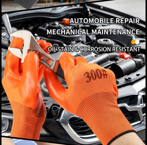 Guantes <span class=keywords><strong>de</strong></span> Seguridad Laboral Recubiertos <span class=keywords><strong>de</strong></span> PVC, Resistentes a Químicos, Impermeables, con Forro Polar Cálido y Resistentes al Desgaste, Sin Polvo - Product Image 4