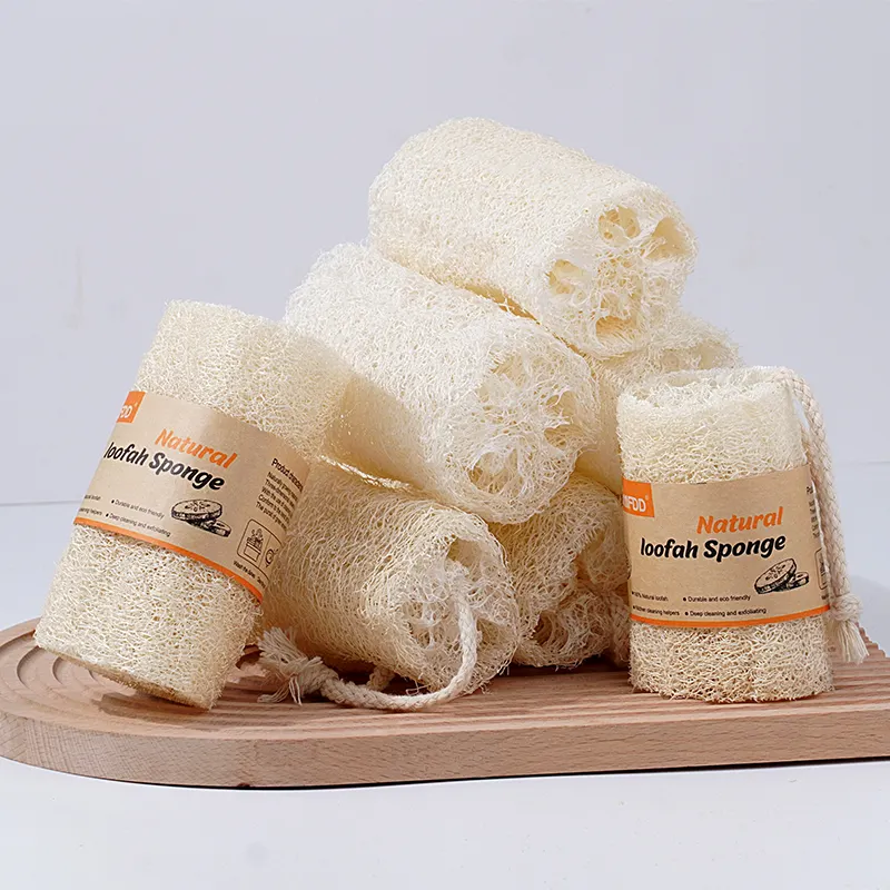 Wholesale 100% nature Luffa biodegradable exfoliating custom body bath natural sponge loofah