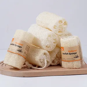 Venta al por mayor 100% naturaleza Luffa biodegradable exfoliante personalizado baño corporal esponja natural Loofah