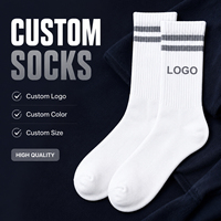 Chaussettes de sport personnalisées OEM à rayures, avec coussinets et semelle en tissu éponge