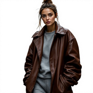 Women's <b>Sheep</b> <b>Skin</b> Leather Woven Slim Fit <b>Jacket</b> in Black Color High Quality Lightweight & Durable Fashion Wear with Pockets - Product Image 3