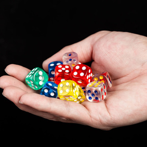 Ensemble de dés polyédriques en acrylique D6 avec des coins carrés, des points multicolores, des jouets et des accessoires, dés de jeu personnalisables pour les jeux DND - Product Image 6
