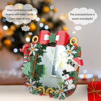 Jouet de construction de bonhomme de neige de Noël HW avec couronne et briques pour enfants - Jouet éducatif classique à faire soi-même