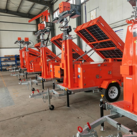 Tour d'éclairage solaire diesel tout-en-un avec batterie GEL 9600Wh, élévation électrique 9m pour la location d'équipement