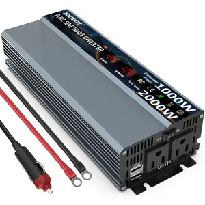 Inverter tenaga surya digital 110 vac, inverter daya Matahari 1000w, papan gelombang sinus murni 1000va, inverter tunggal