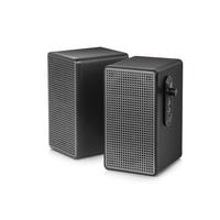 Altavoz de Madera Compacto de 2.0 Canales con Bajos Profundos y Panel de Control Fácil para Oficina, Hogar y PC