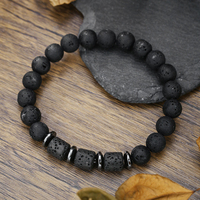 Bracelet en pierre naturelle œil de tigre, diffuseur cylindrique en pierre de lave, bracelet de guérison des chakras, bijoux en pierres précieuses pour hommes