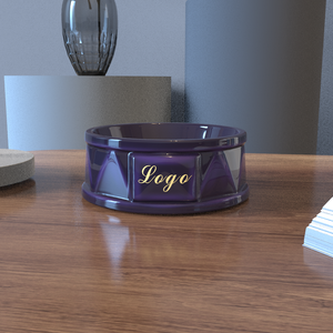 Kustom merek logo stiker mewah Premium keramik pengumpan anjing peliharaan bulat ungu porselen mengkilap fungsional mangkuk makanan Kibble air - Product Image 4