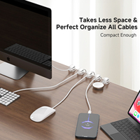Clips de gestion de câbles magnétiques, Nouveauté 2024 : Organisateur de câbles magnétique, Support de rangement pour câbles de charge USB de téléphone et de bureau. Pour bureau et voiture.