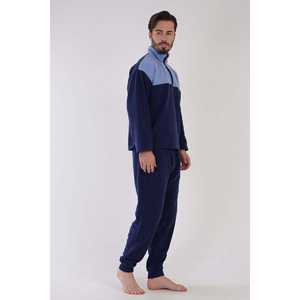 Conjunto de Pijama de Manga Larga con Hombros Descubiertos para Hombre, con Puños y Bolsillos, Cuello de Forro Polar, Ropa de Dormir para Hombre - Product Image 3