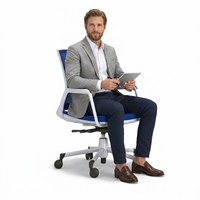 Chaise de bureau rotative ergonomique en maille confortable de luxe ensemble de tables et de chaises de bureau à domicile au design moderne pour le travail ou l'étude