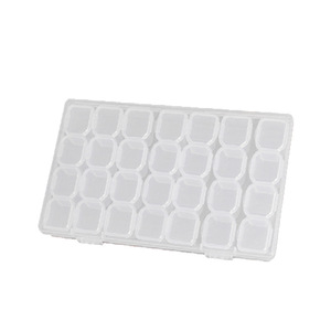 Transparent 28 Grid Jewelry Storage Box Plastic Organizer For Earrings Studs <b>Nail</b> Art Accessories With Clear Lid - Product Image 5