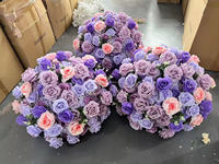 Décoration d'allée de mariage, boule de fleurs en soie, centre de table de mariage, arrangement floral lavande violet, décoration florale pour centre de table