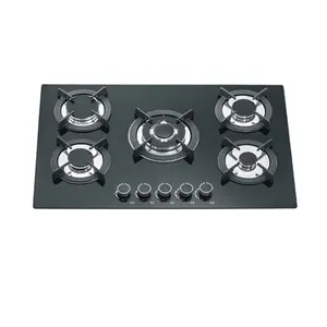 Wholesale Popular Home Cooking Appliance 5 Burner Gas Hob Built In Tempered Glass Gas Cooktop Stove