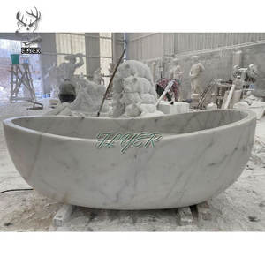 Bañera independiente de piedra natural sólida tallada a mano más vendida a la venta - Product Image 2